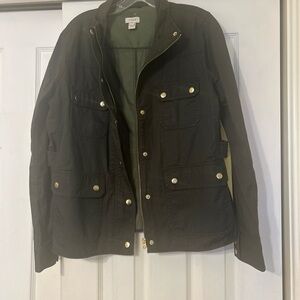 Women's J. Crew Army Green Full Zip Jacket Size Large